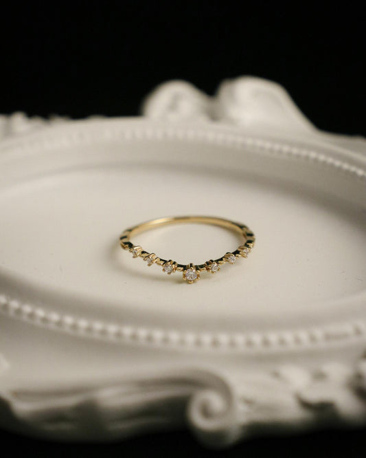Thin Gold Zirconia Ring