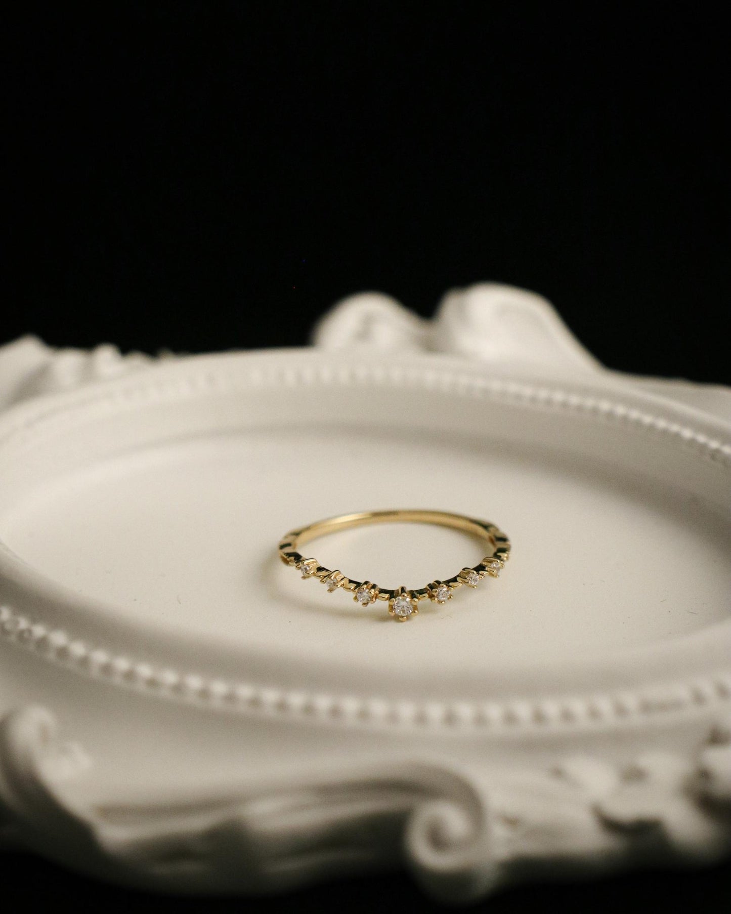 Thin Gold Zirconia Ring
