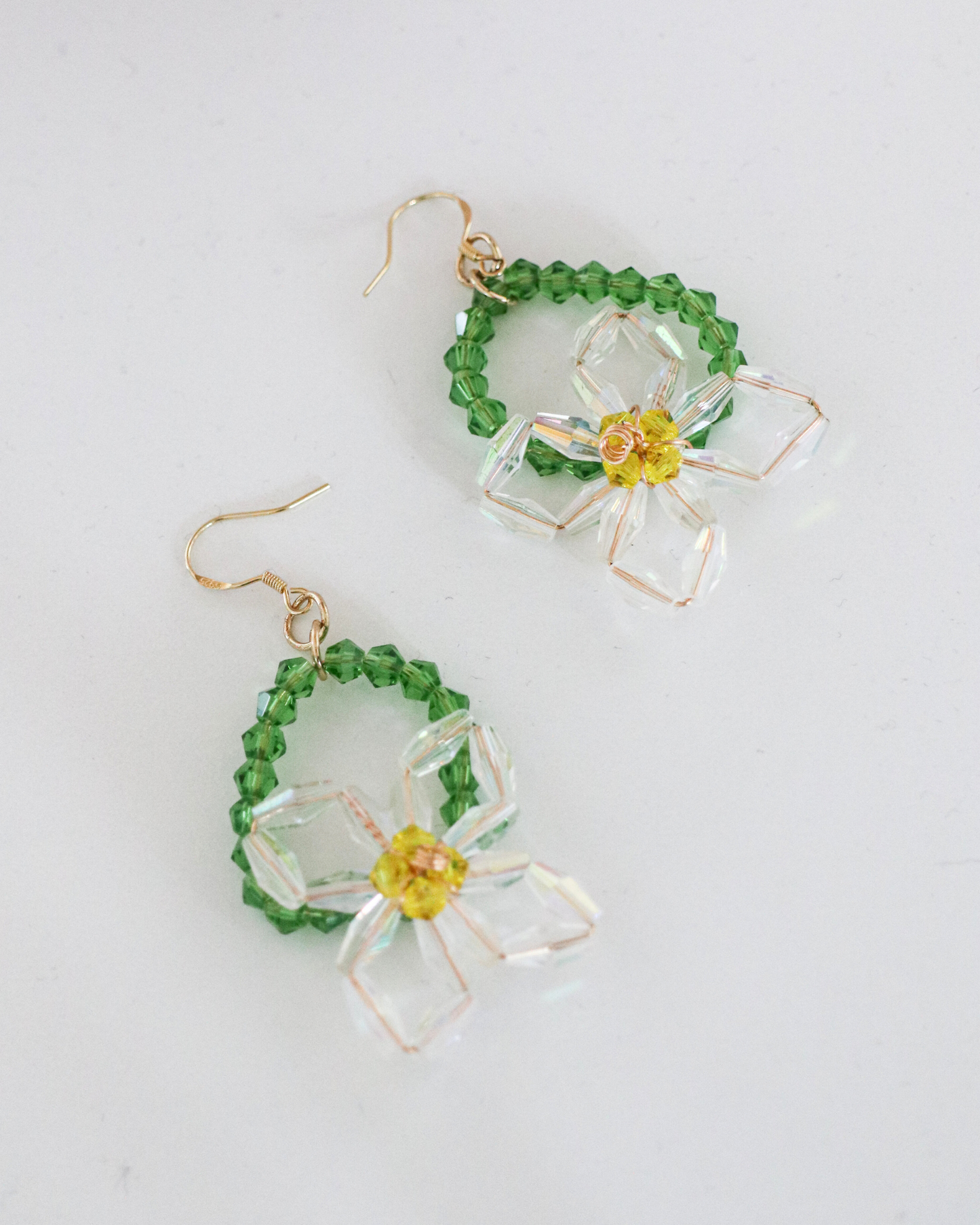 Summer Flower Beaded Drop Earrings