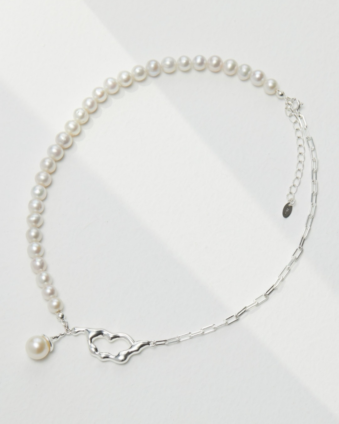 Silver and Pearl Pendant Necklace