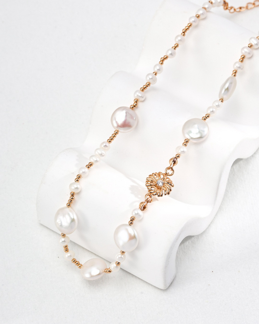 Golden Pearl Harmony Necklace
