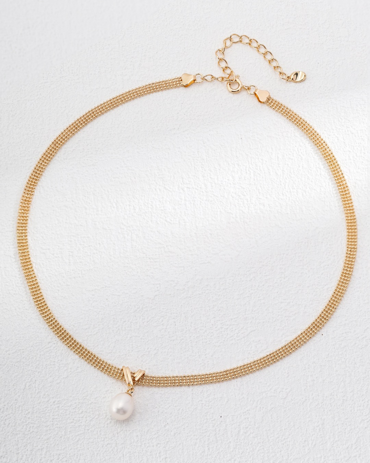 Golden Pearl Lace Necklace