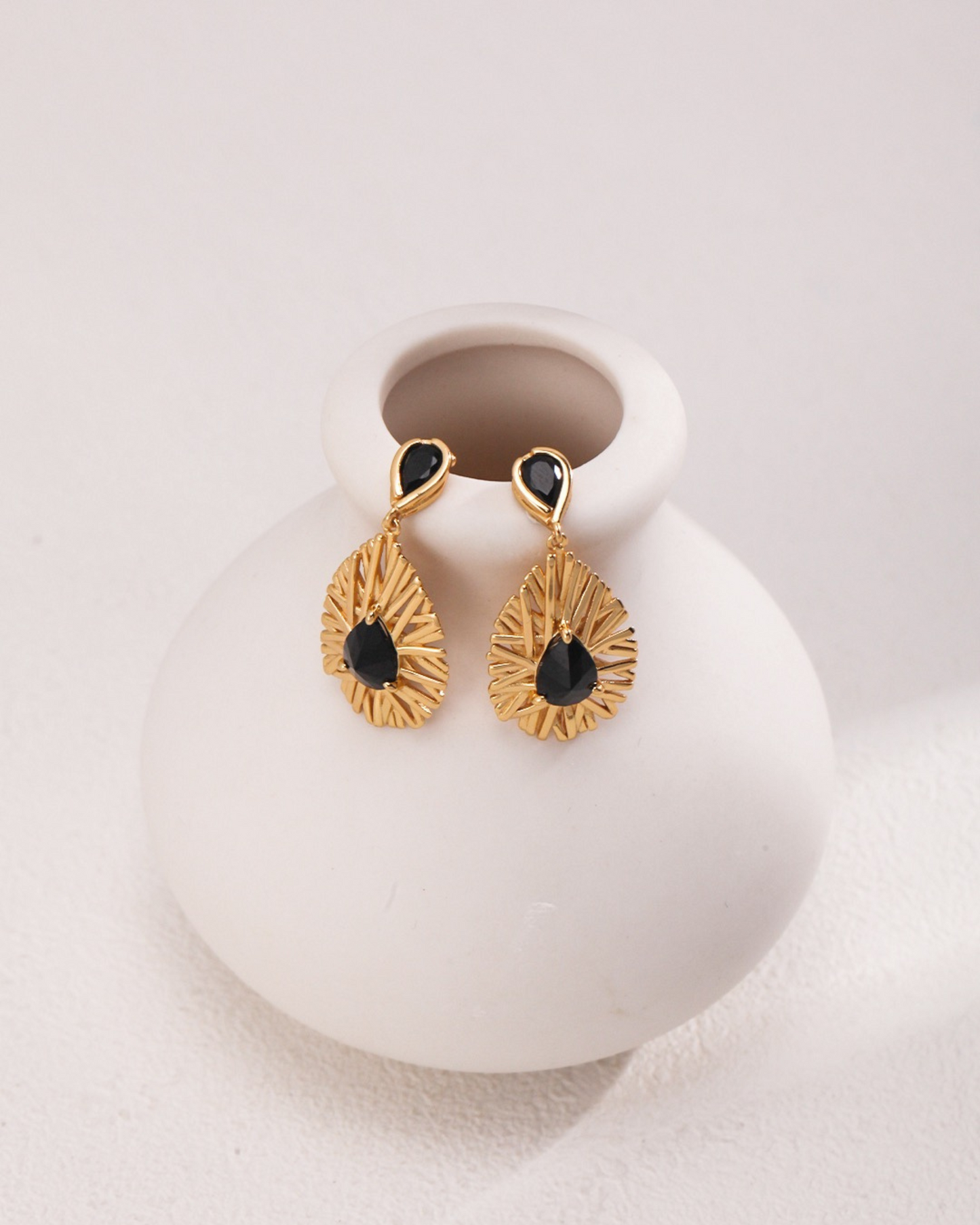 Black Teardrop Earrings