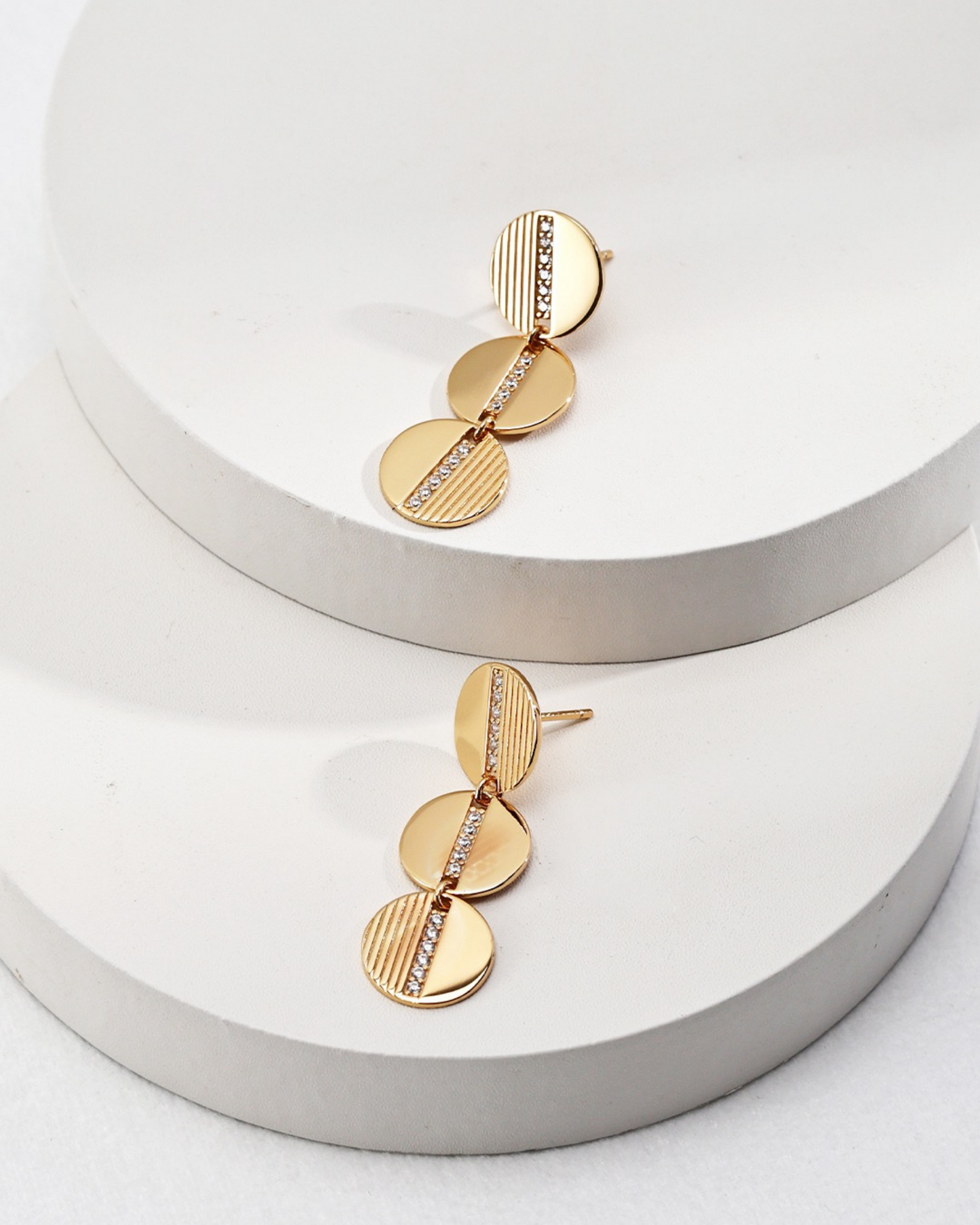 Triple Circle Drop Earrings