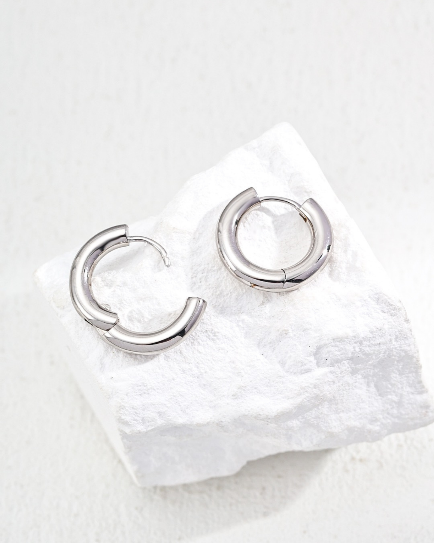 Modern Pearl Hoop Earrings