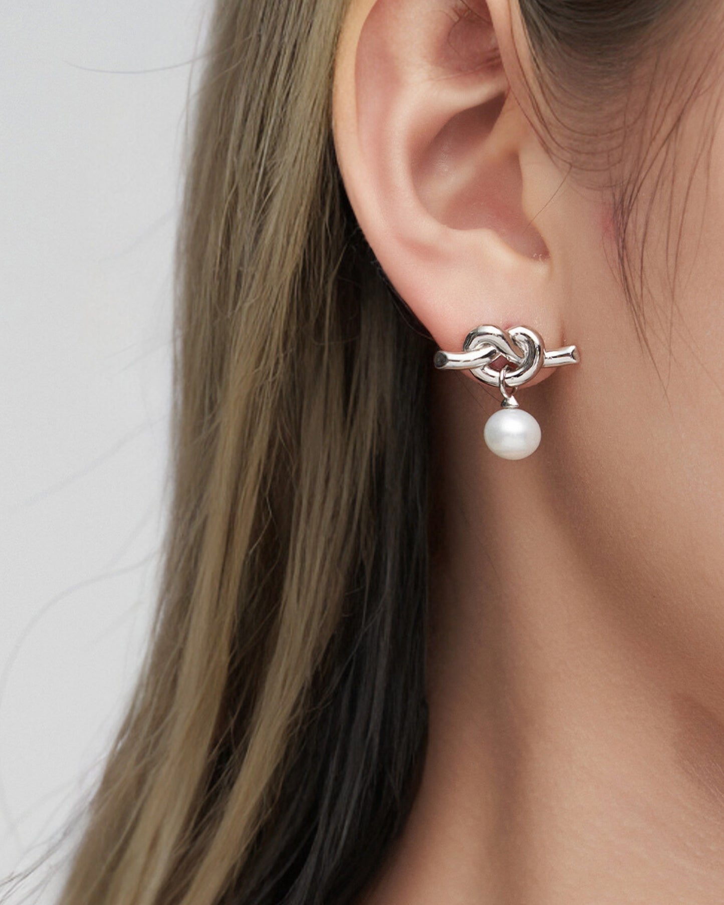 Pearl Knot Drop Earrings