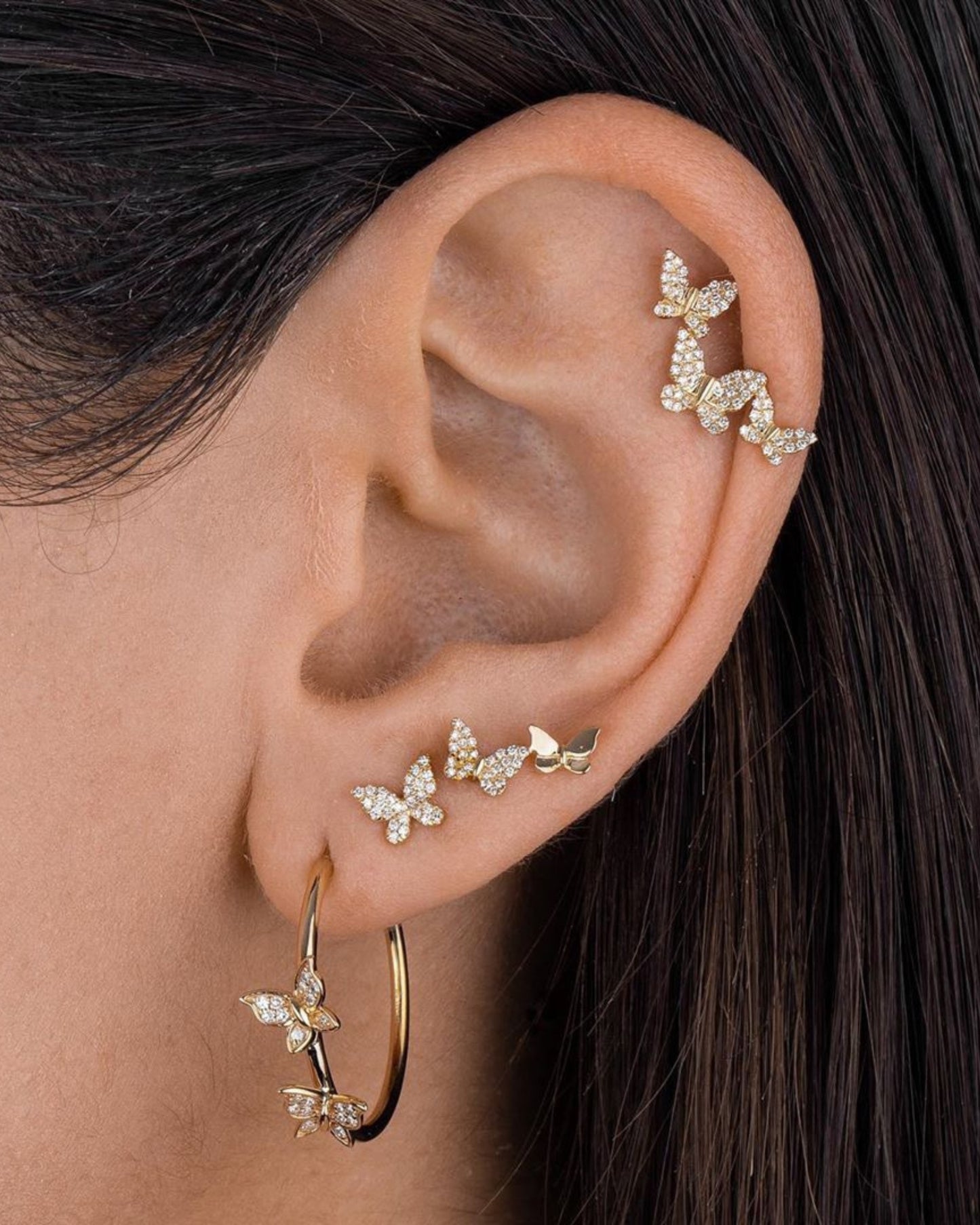 Sparkling Butterfly Earring Set