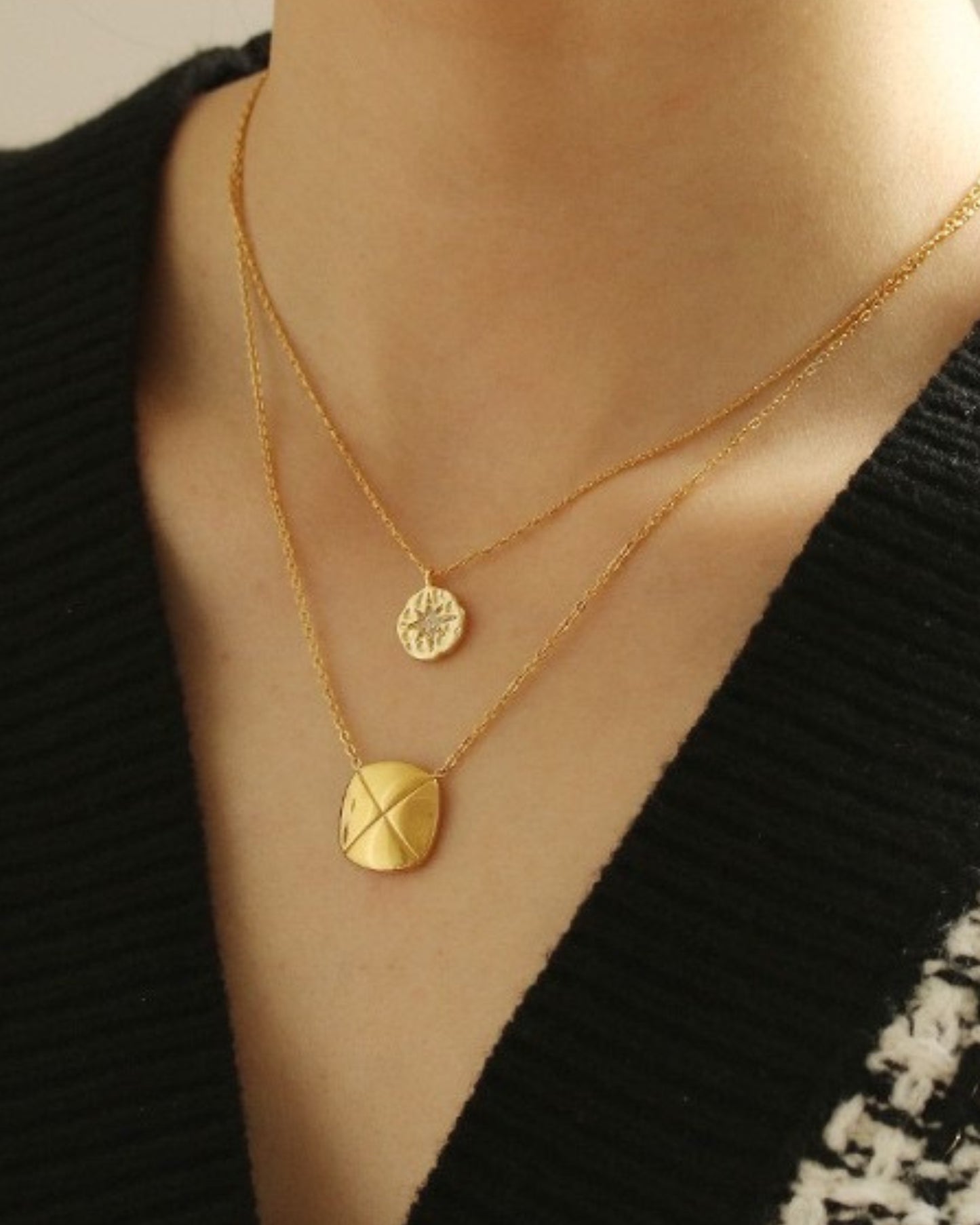 Gold and Zirconia Star Charm Necklace
