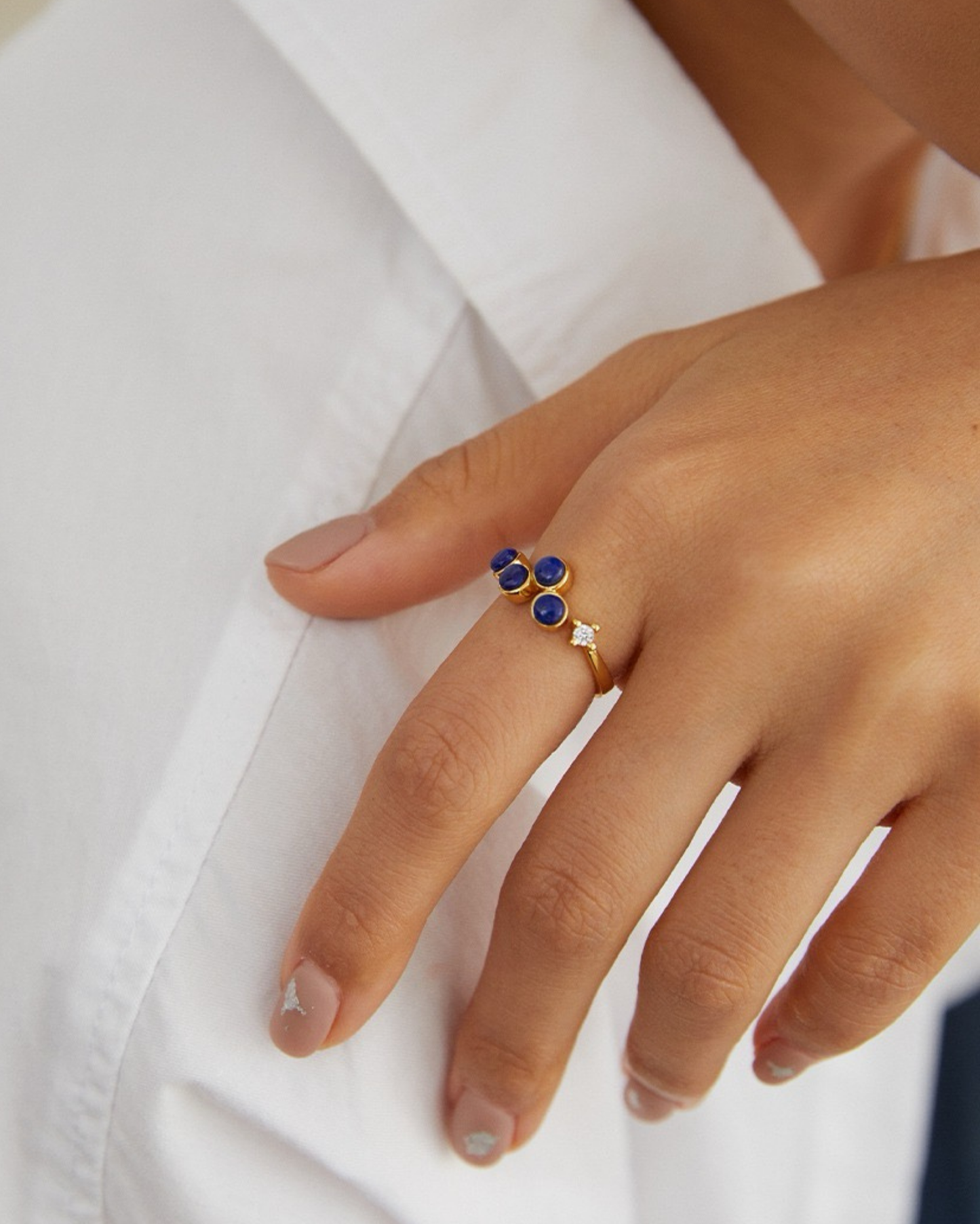 Celestial Blue Trio Ring