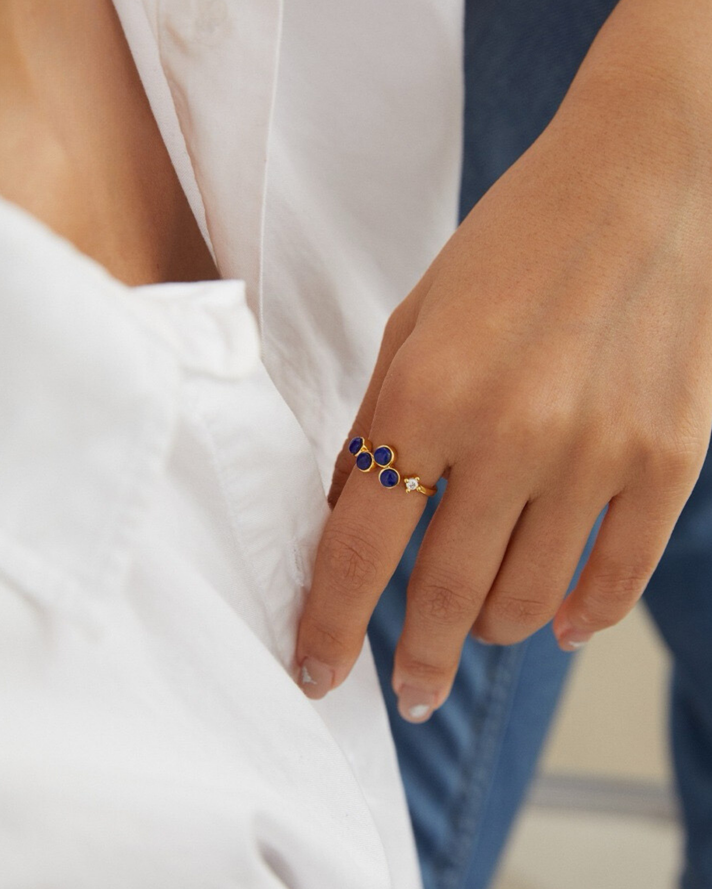 Celestial Blue Trio Ring