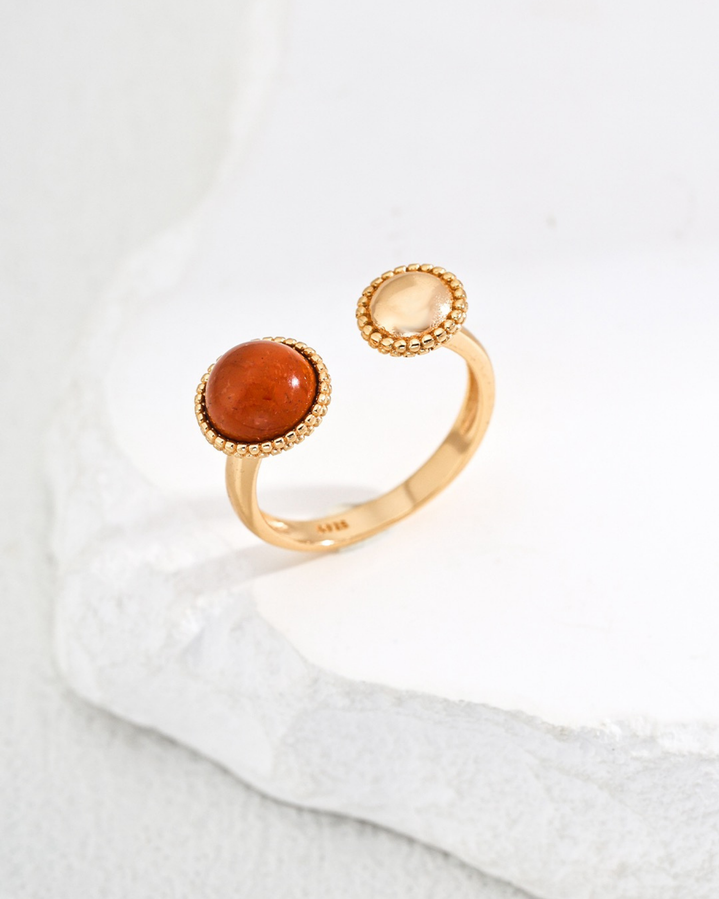 Radiant Red Gemstone Open Ring