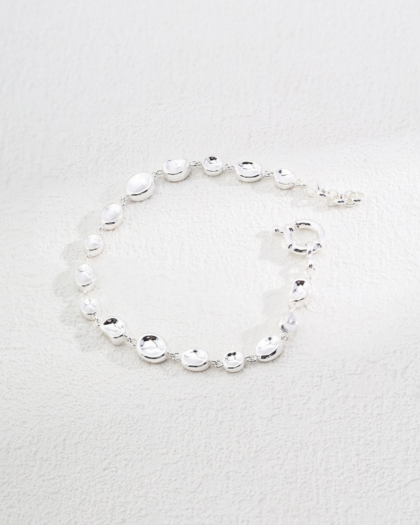 Serene Pebble Silver Bracelet