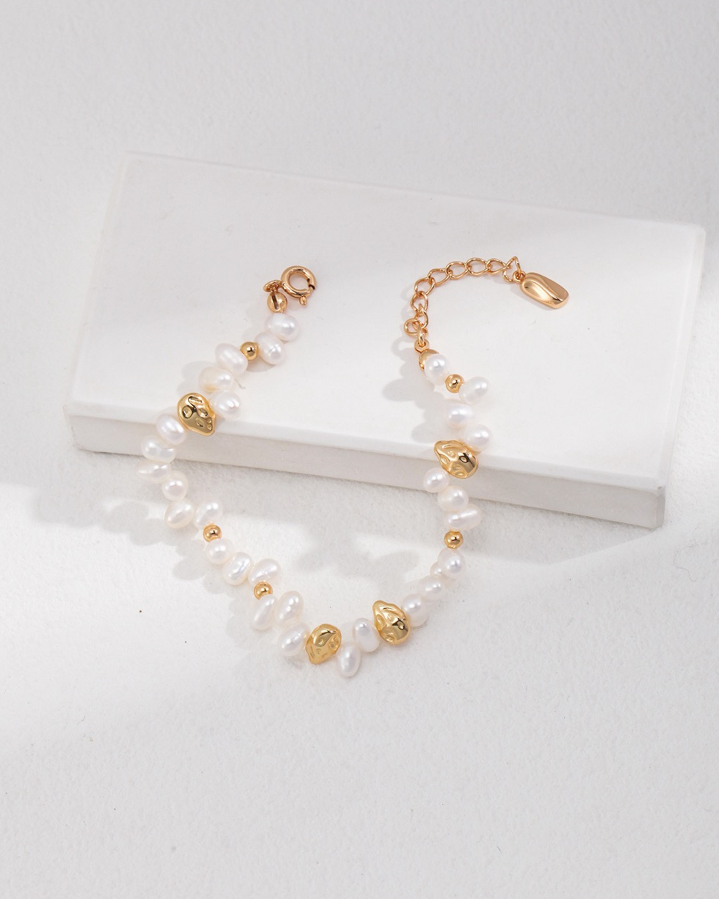 Gold Beads and Pearls Bracelet