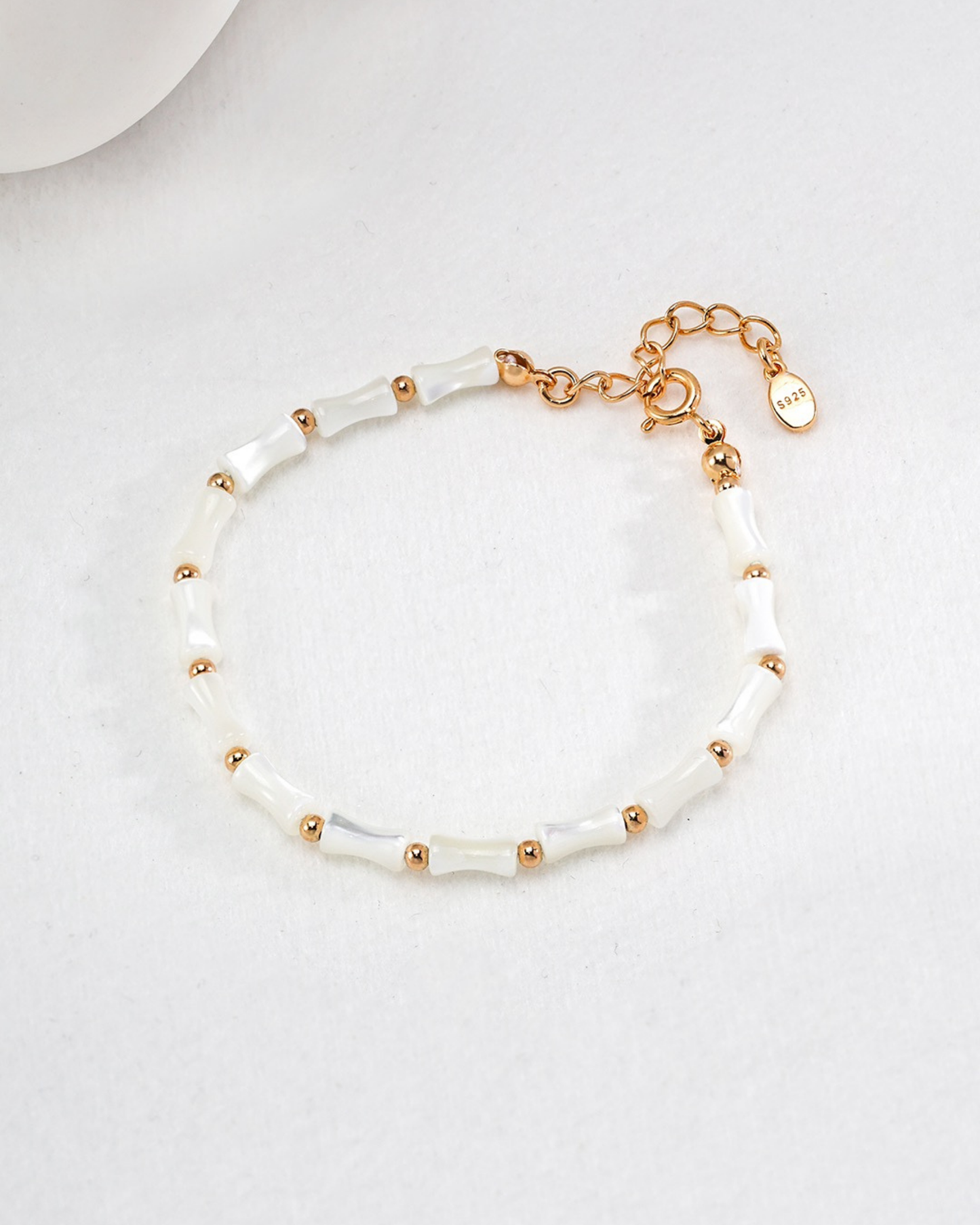 Bamboo White Shell Bracelet