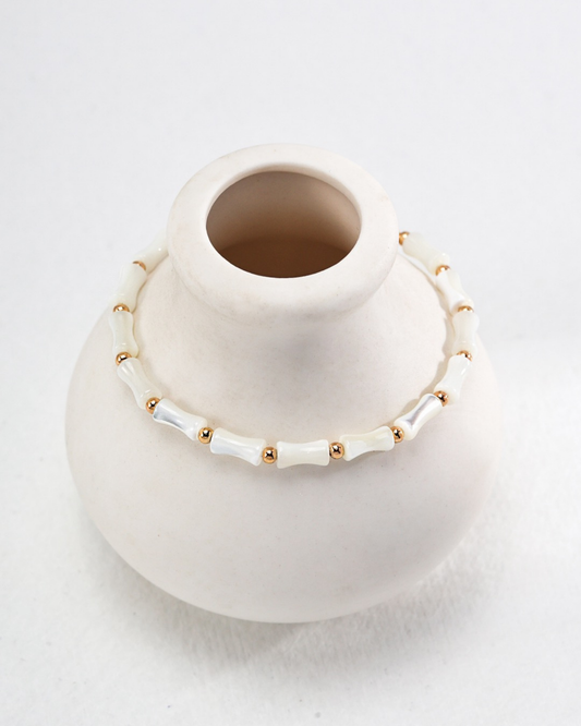 Bamboo White Shell Bracelet