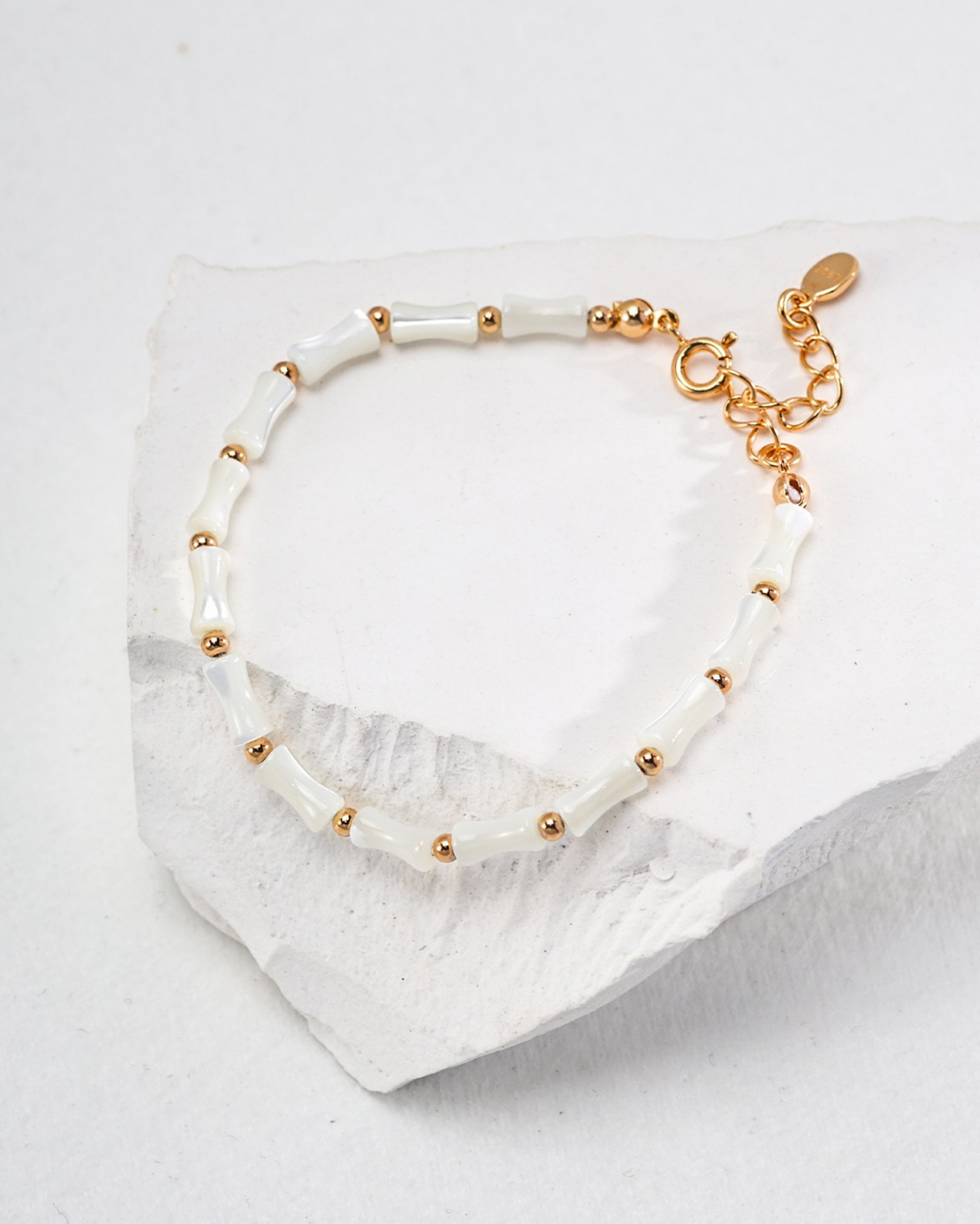 Bamboo White Shell Bracelet