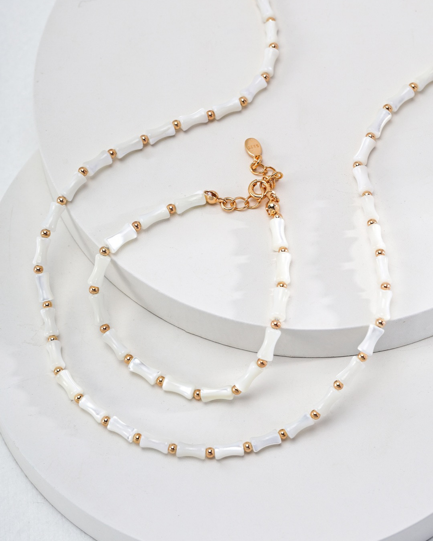 Bamboo White Shell Bracelet