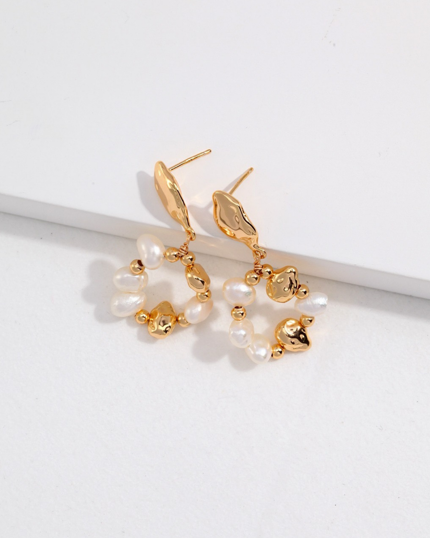 Pearl and Gold Beads Earrings