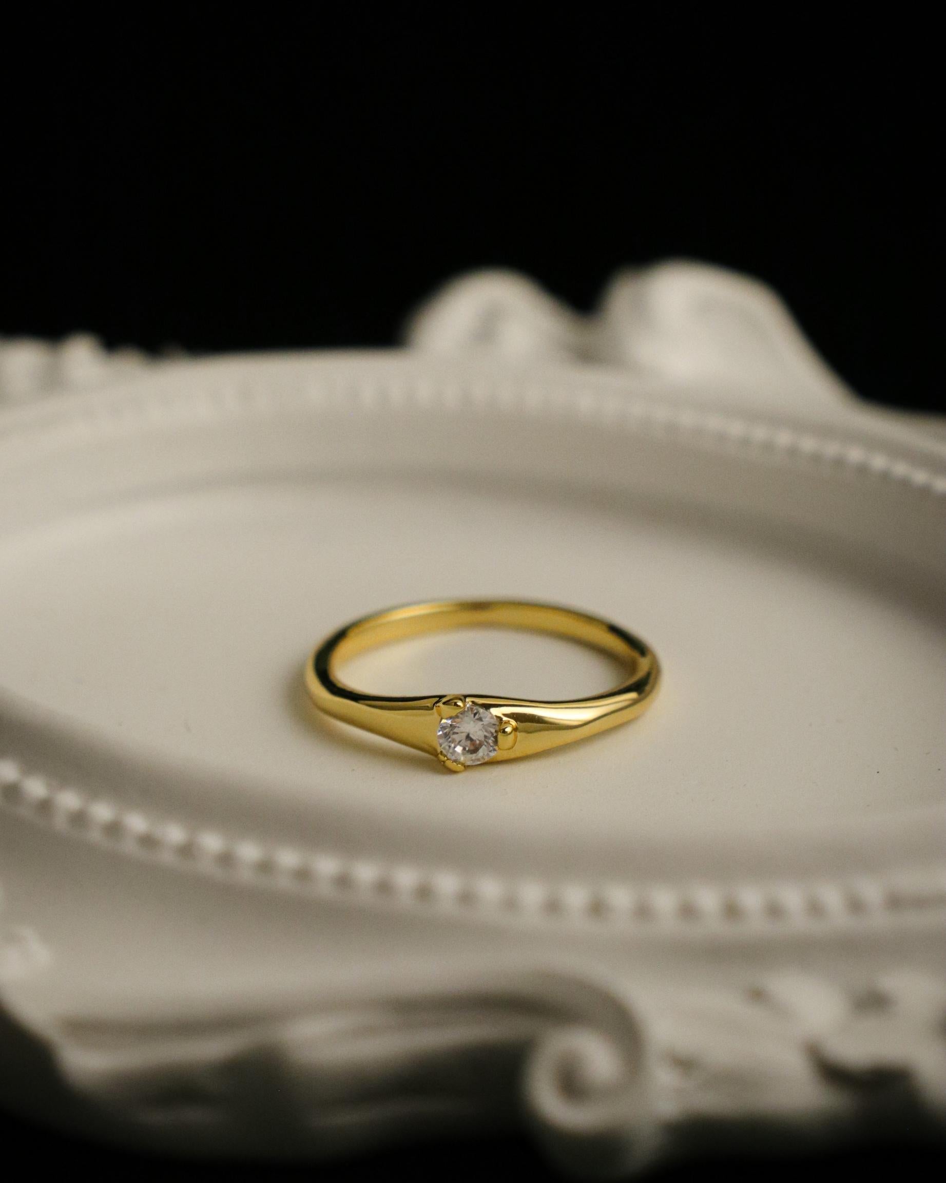 white gemstone ring