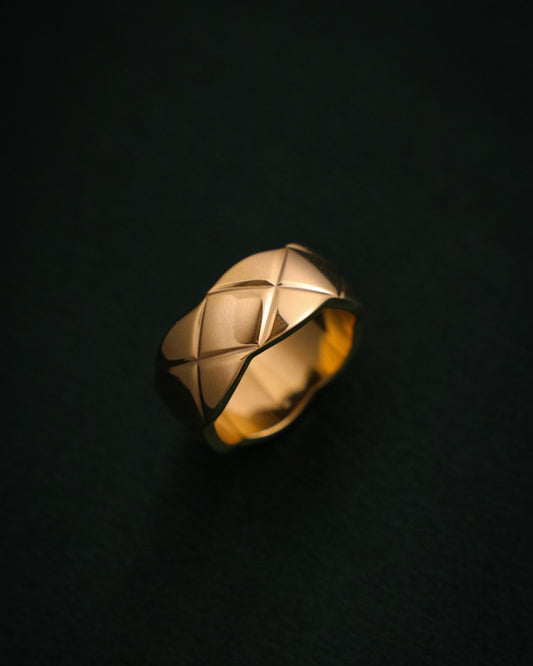 Thick Gold Quilted Ring